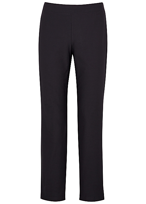 EILEEN FISHER Navy cropped slim-leg trousers