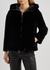 Black hooded faux fur jacket - Herno