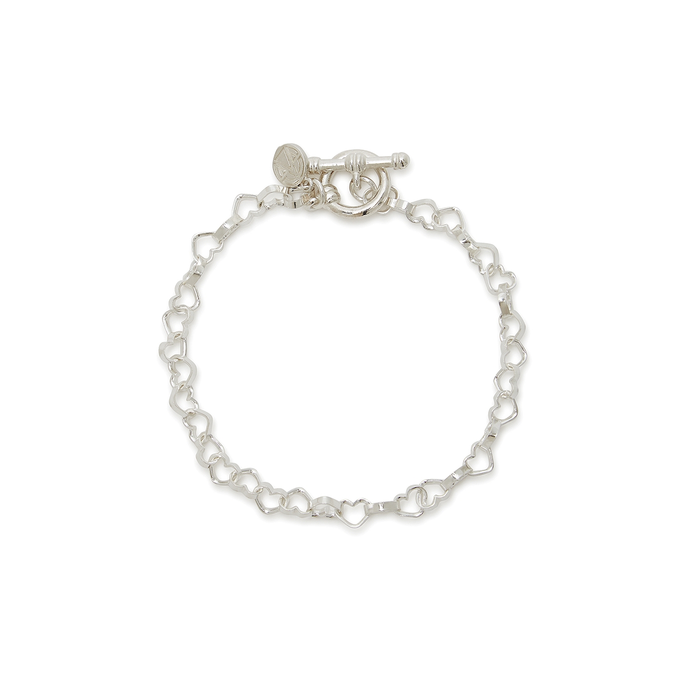 Chained & Able Heart Link Silver-tone Bracelet
