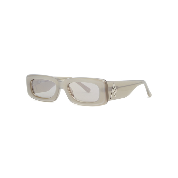 Linda Farrow Luxe X The Attico Mini Marfa Grey Rectangle-frame Sunglasses