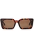Nieve tortoiseshell rectangle-frame sunglasses - Linda Farrow Luxe