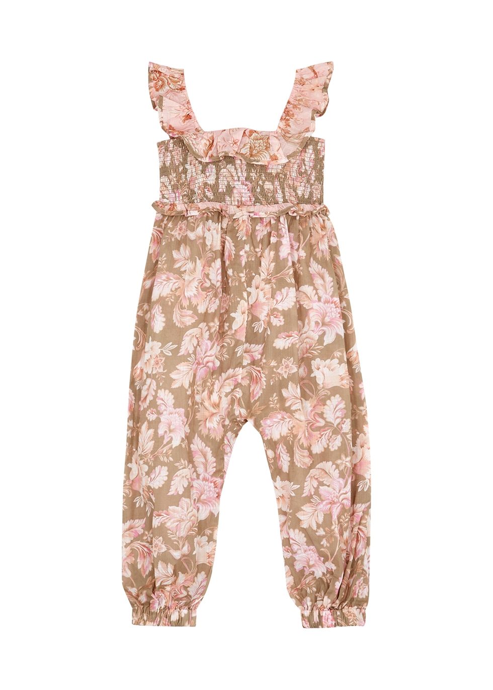 KIDS Jeannie floral-print cotton jumpsuit Harvey Nichols Girls Clothing Jumpsuits 