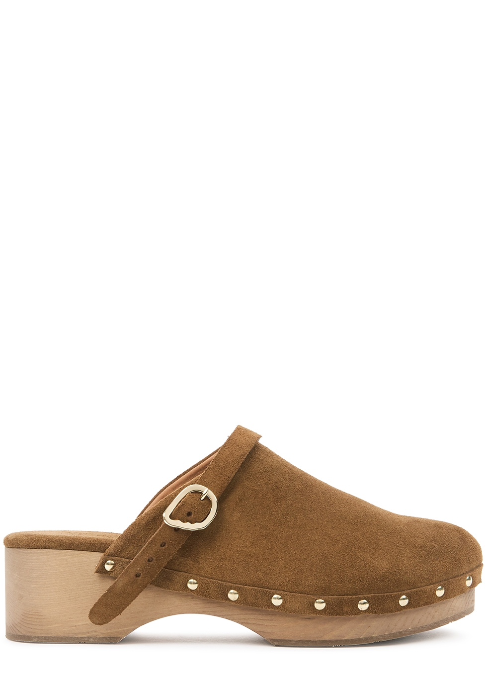 Classic brown suede clogs