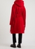 Red fringe-trimmed fleece coat - Stella McCartney