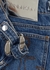 Blue chain-embellished denim mini skirt - JW Anderson