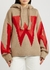 Brown logo-intarsia hooded wool jumper - JW Anderson