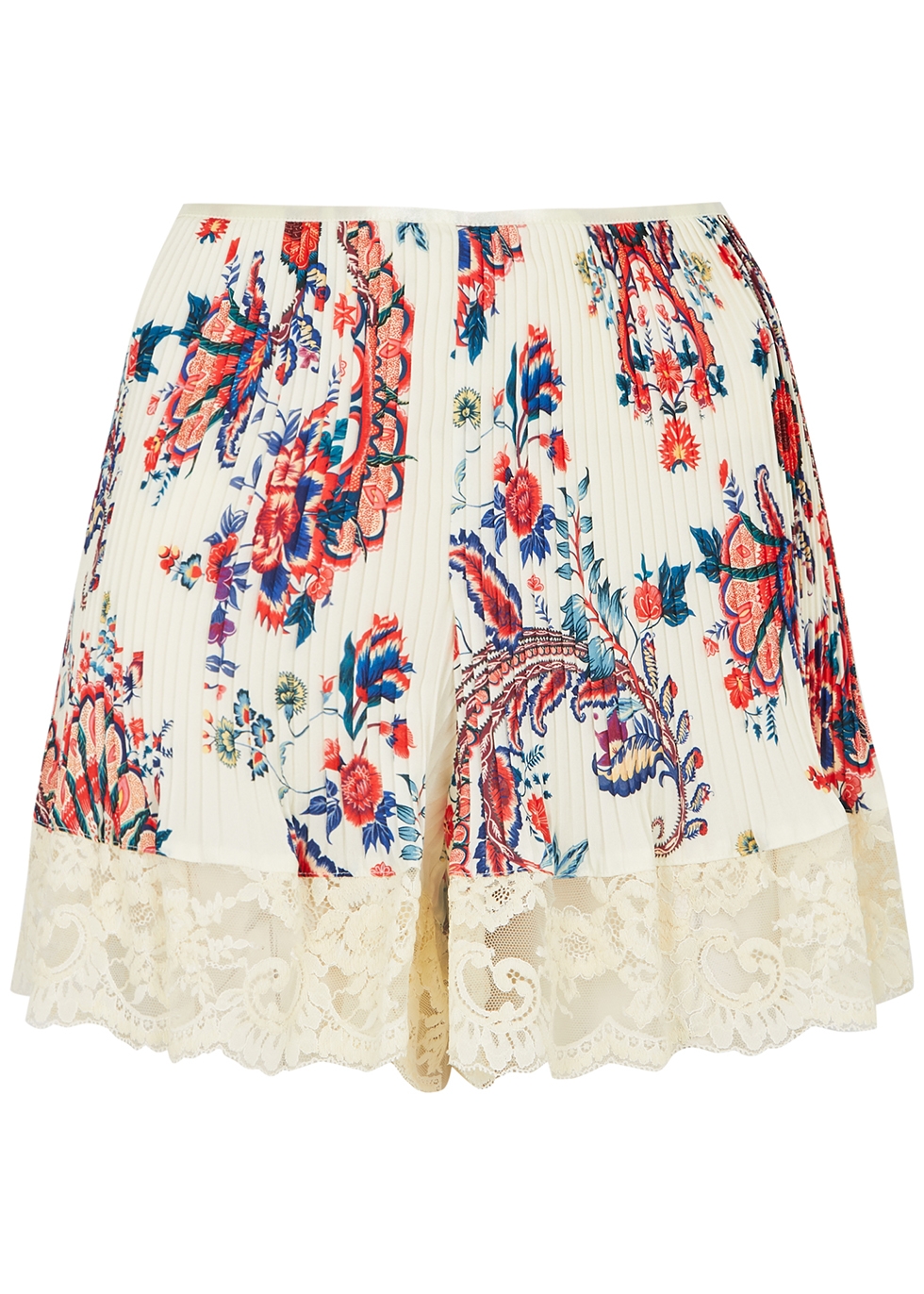Paco Rabanne Printed lace-trimmed shorts - Harvey Nichols