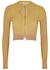 Two-tone ribbed cotton-blend cardigan - Paco Rabanne
