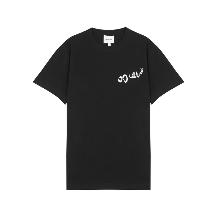 Soulland Balder Black Logo-print Cotton T-shirt