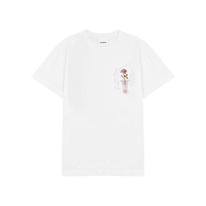 Soulland Guilt White Logo-print Cotton T-shirt