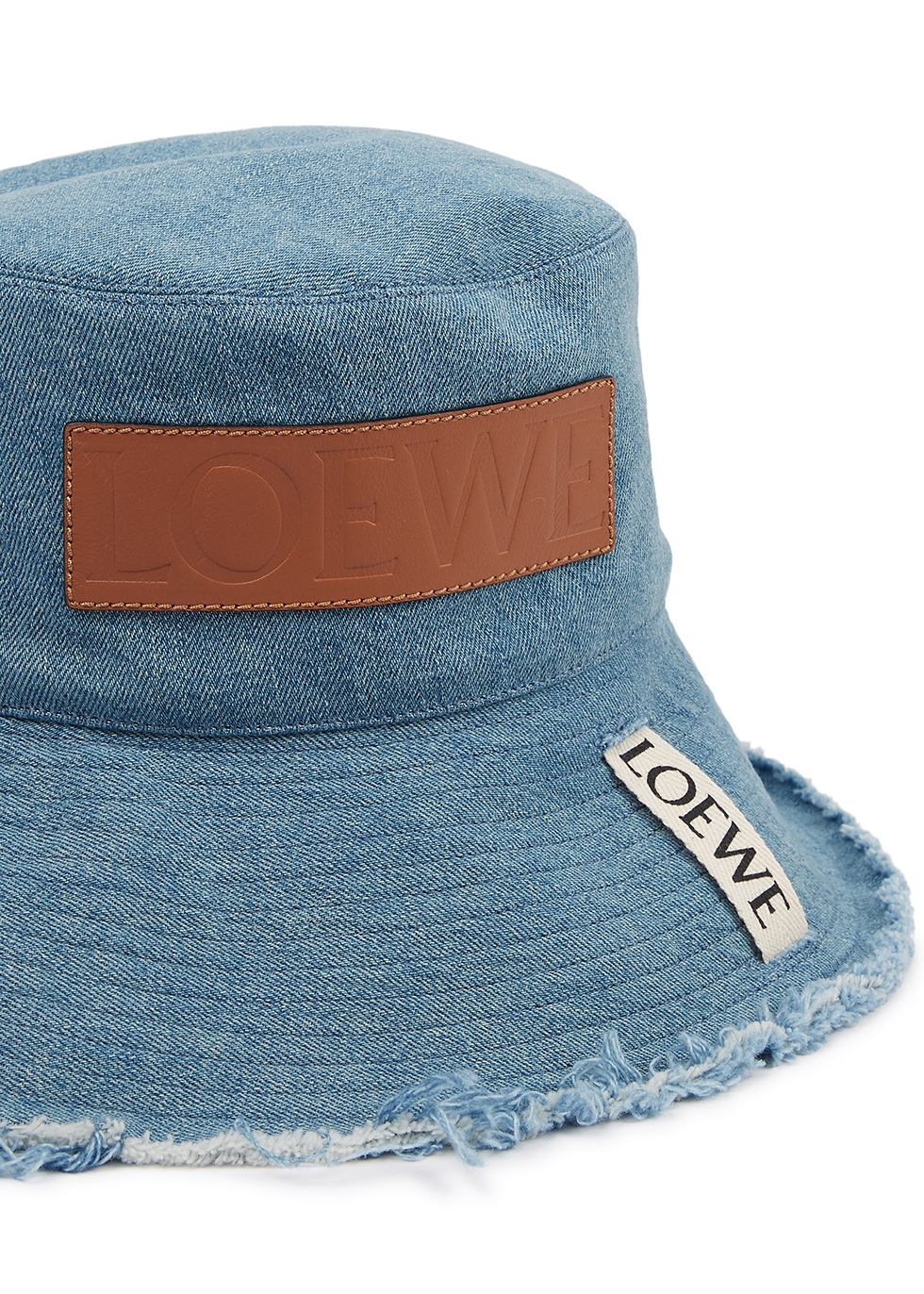 Loewe X Paula's Ibiza distressed denim bucket hat - Harvey Nichols