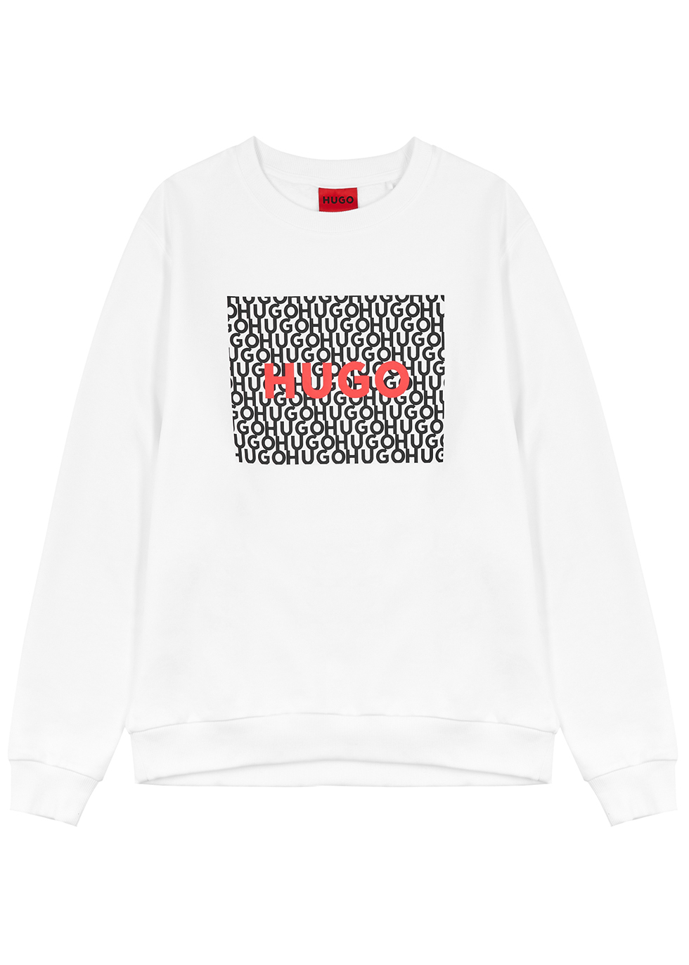White logo-print cotton sweatshirt