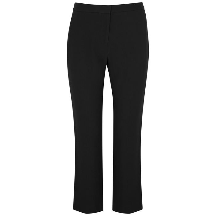 ALEXANDER MCQUEEN BLACK TAPERED CREPE TROUSERS