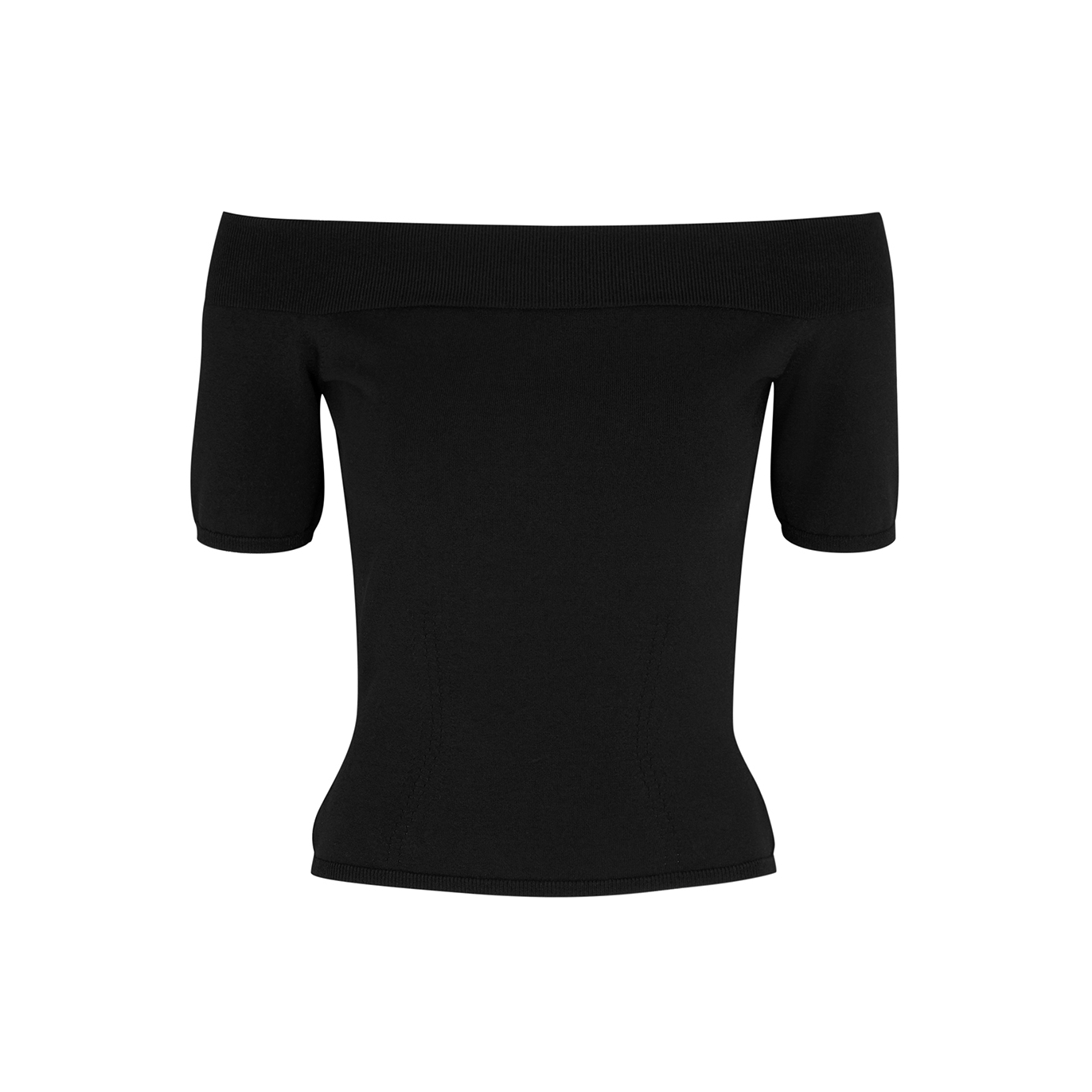 Alexander McQueen Black Off-the-shoulder Knitted Top - XS