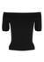 Black off-the-shoulder knitted top - Alexander McQueen