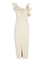 Cream ruffled stretch-knit midi dress - Alexander McQueen