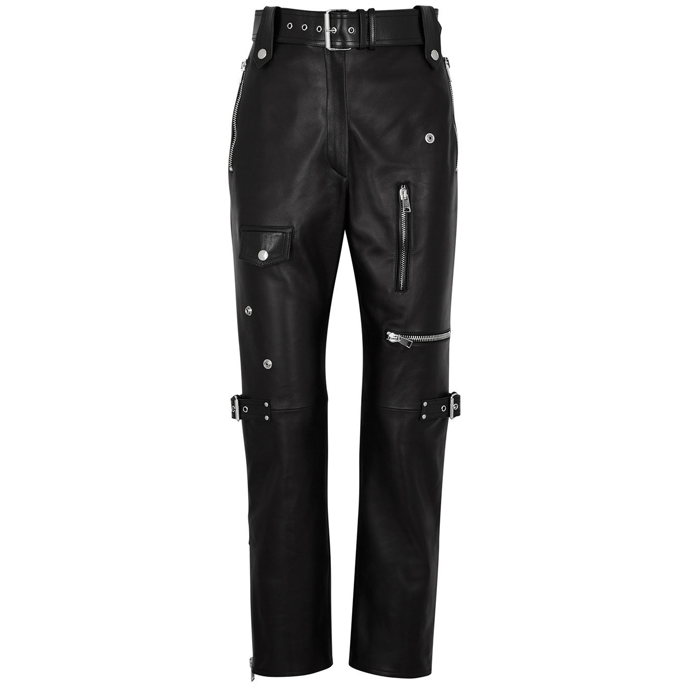 Alexander McQueen Black Slim-leg Leather Trousers - 12