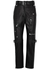 Black slim-leg leather trousers - Alexander McQueen