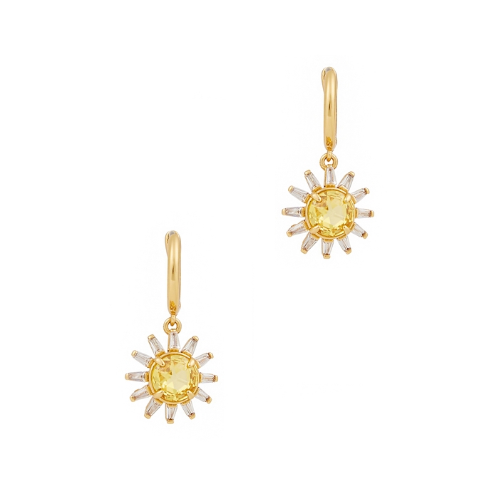 Kate Spade New York Sunny Embellished Gold-plated Hoop Earrings