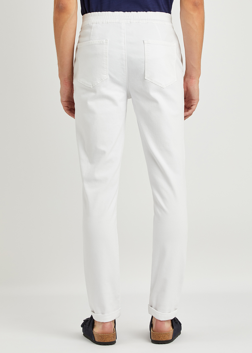 Fraser white stretch-twill trousers Harvey Nichols Men Clothing Jeans Stretch Jeans 