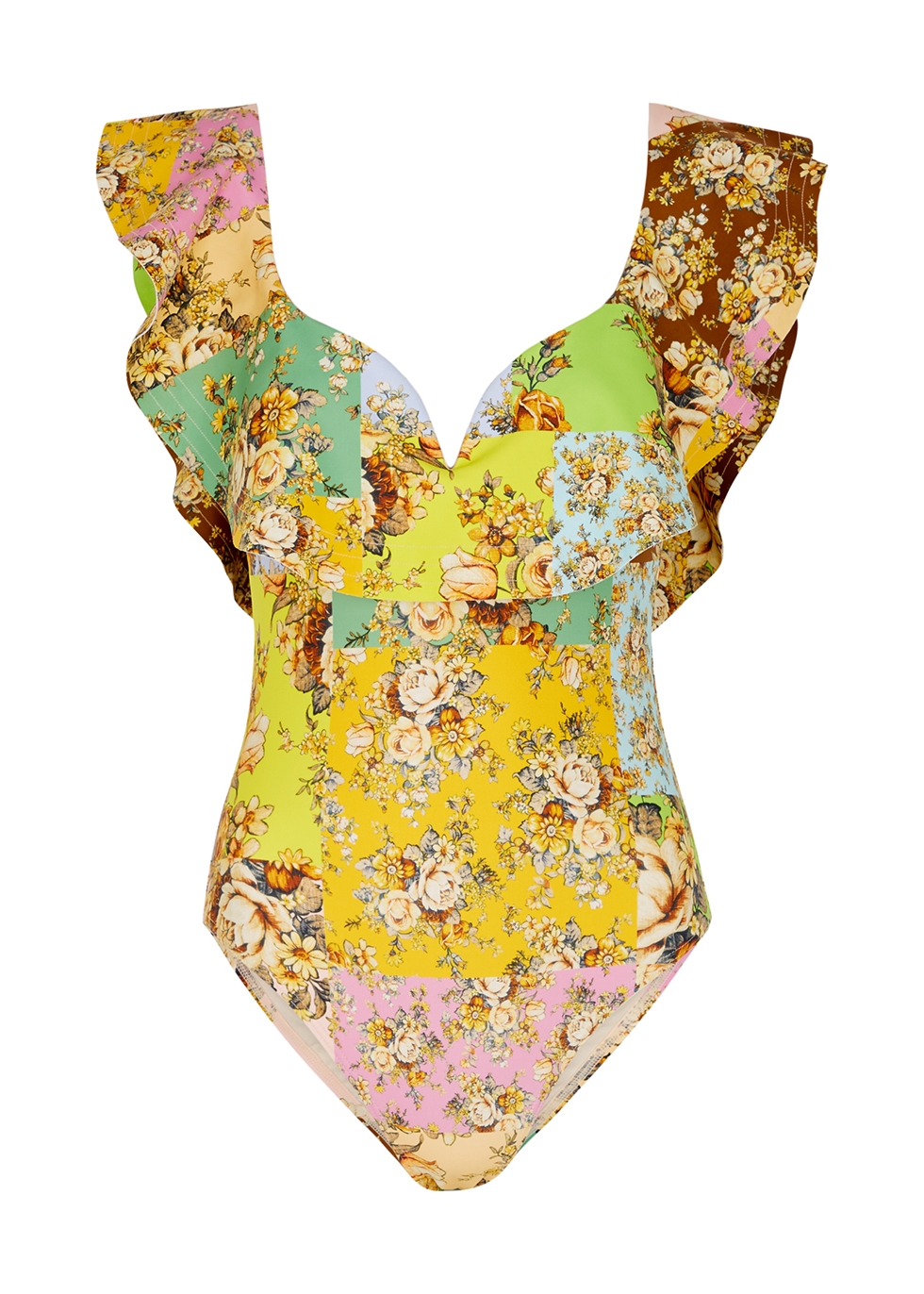 Matilde floral-print ruffled swimsuit