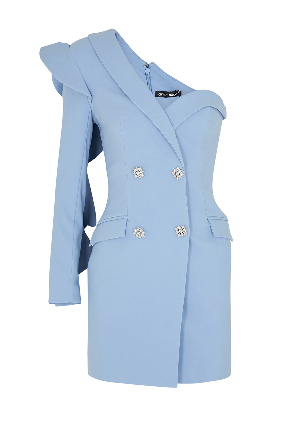 Harvey Nichols Women Clothing Dresses Blazer Dresses Light blue crystal-embellished blazer dress 