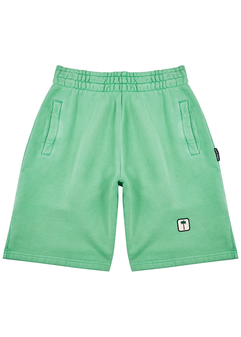 Green cotton-jersey shorts