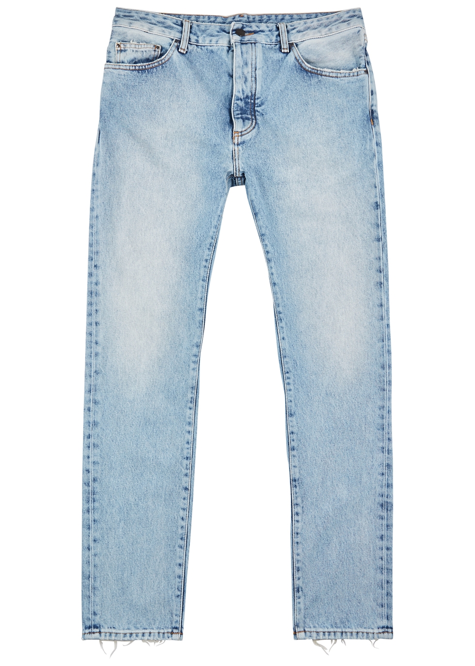 Blue logo-print slim-leg jeans