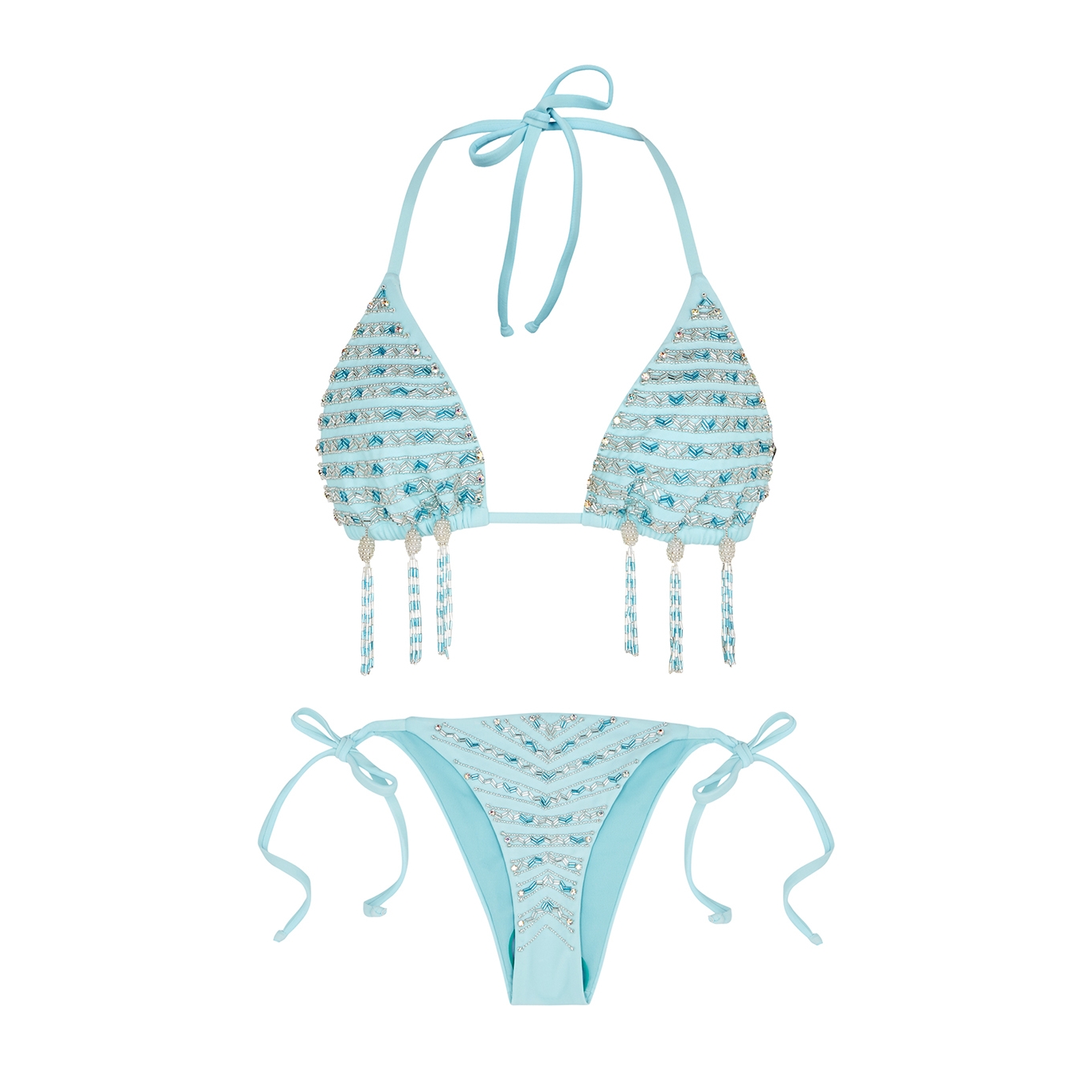 OCEANUS Claudette blue embellished bikini - Harvey Nichols