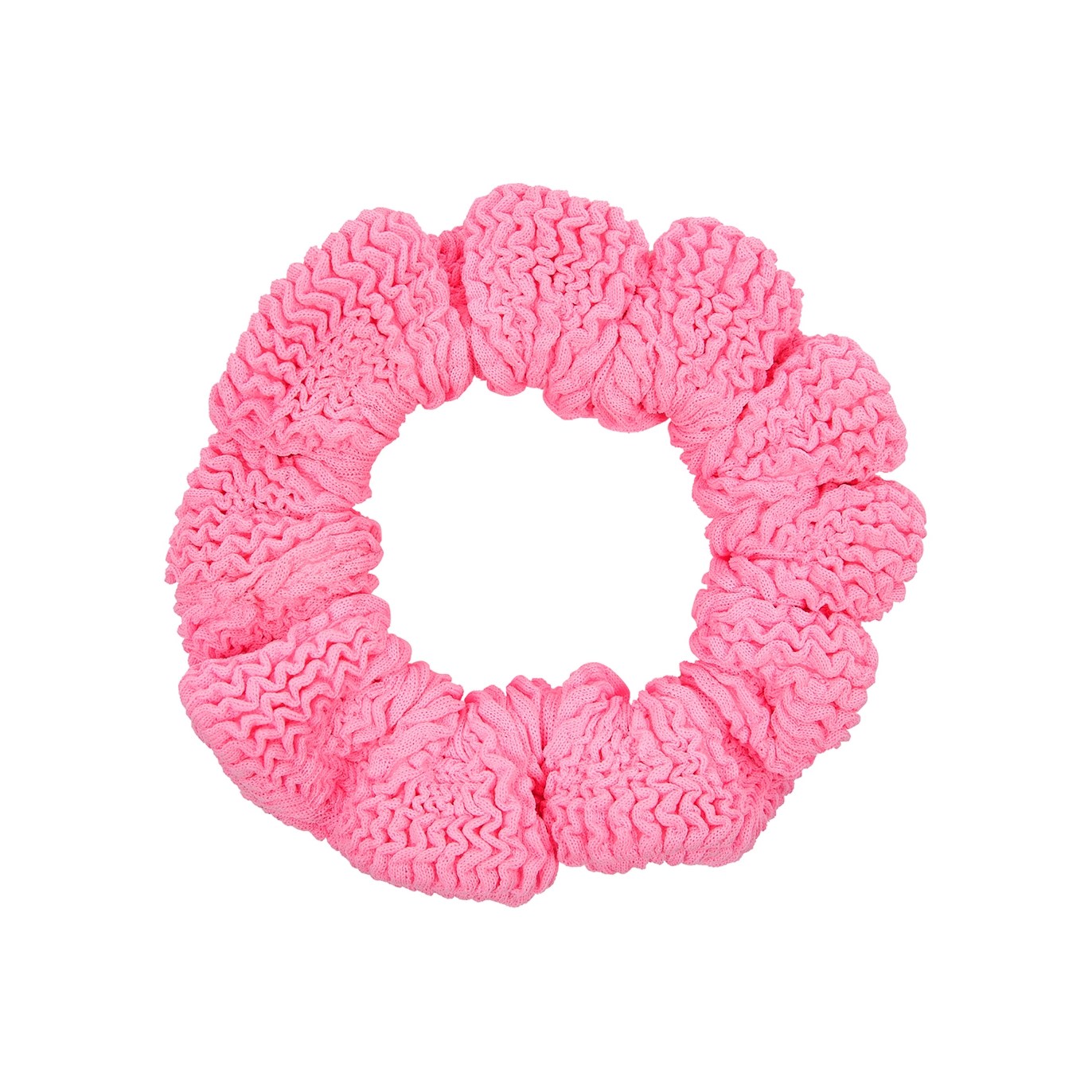 Hunza G Neon Pink Seersucker Scrunchie