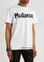 White logo-print cotton T-shirt - Alexander McQueen