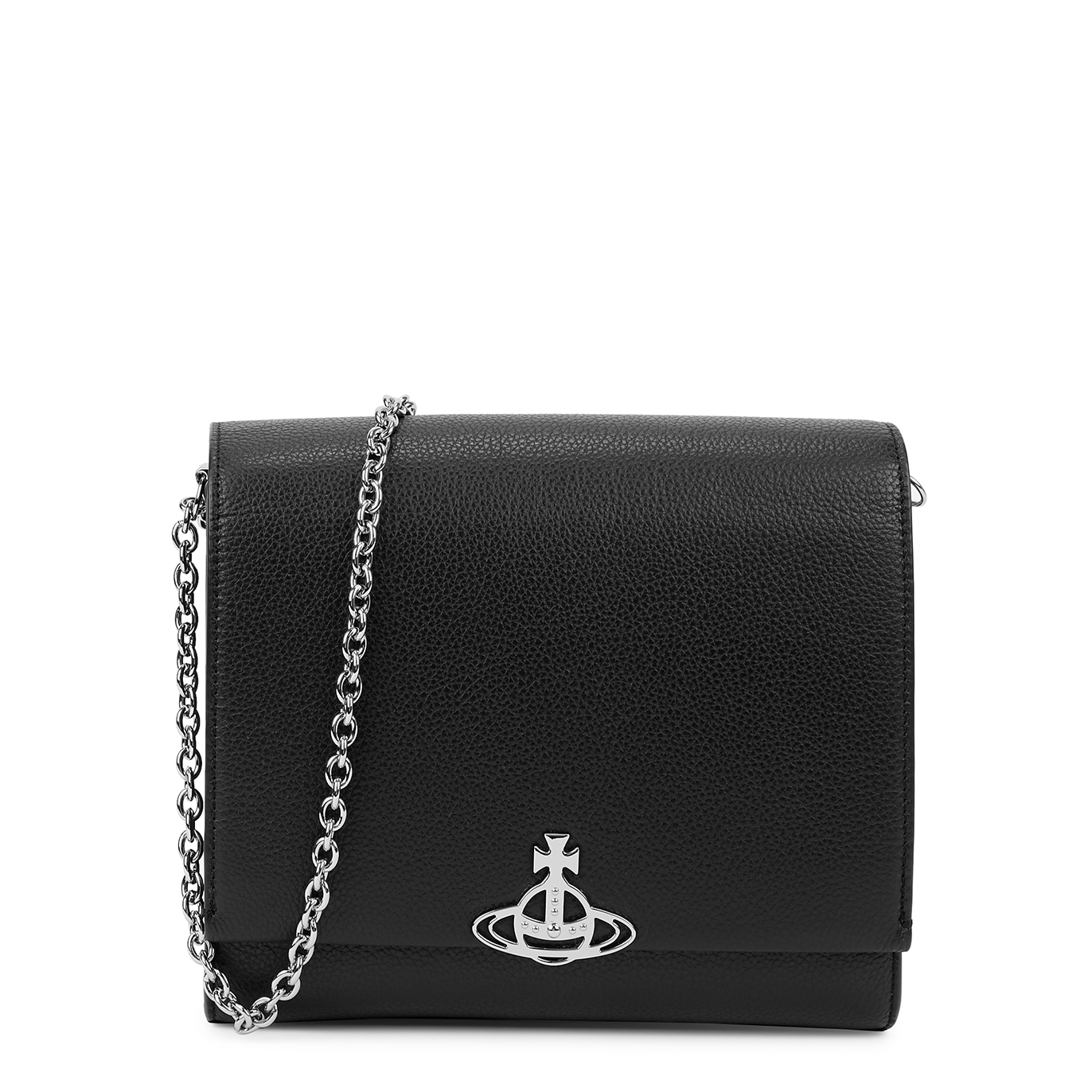 Vivienne Westwood Lucy Medium Black Leather Cross-body Bag