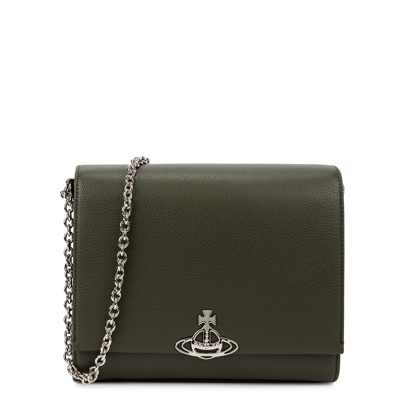 Vivienne Westwood Lucy Medium Green Leather Cross-body Bag