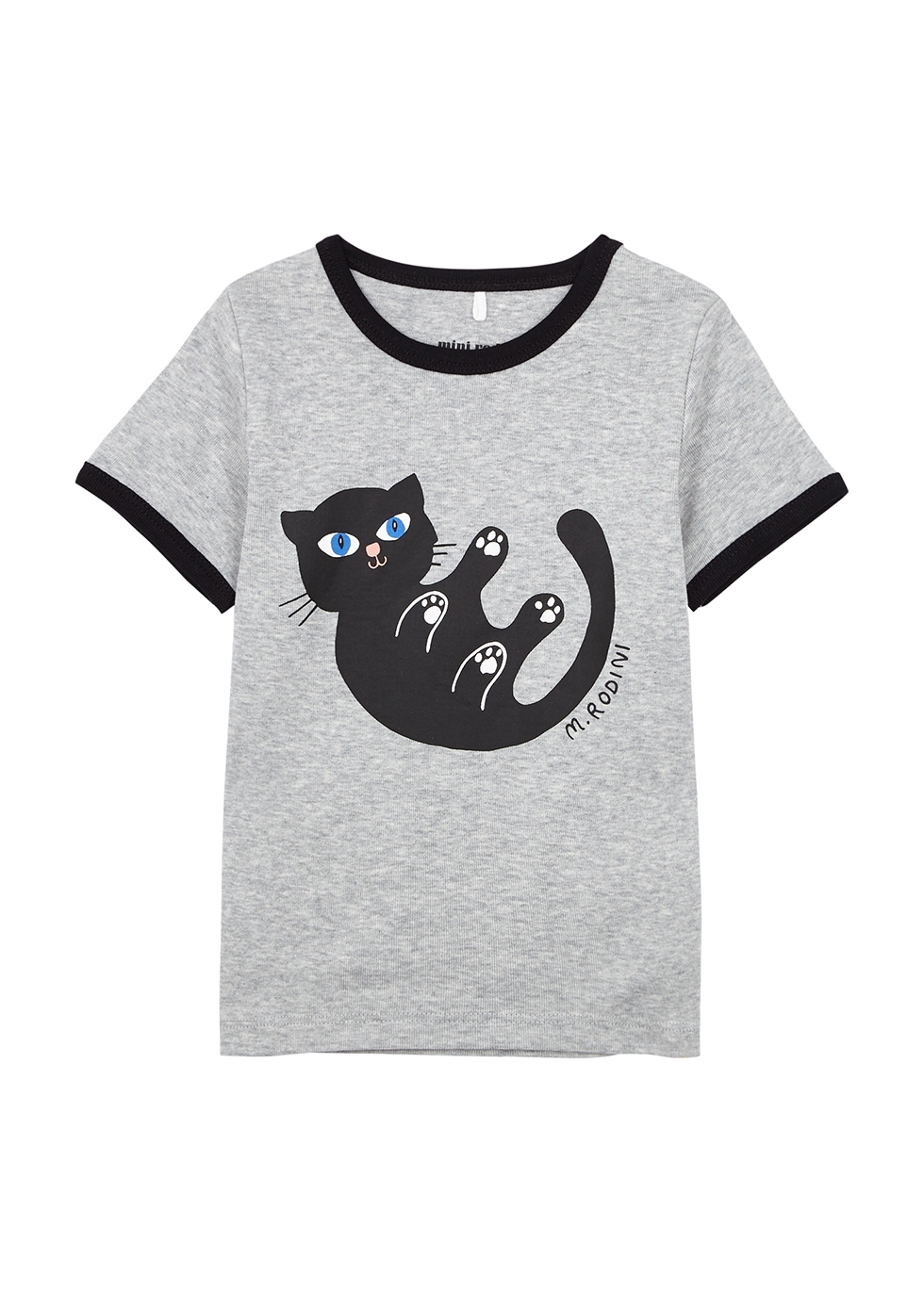 KIDS Baby Cat grey printed cotton T-shirt