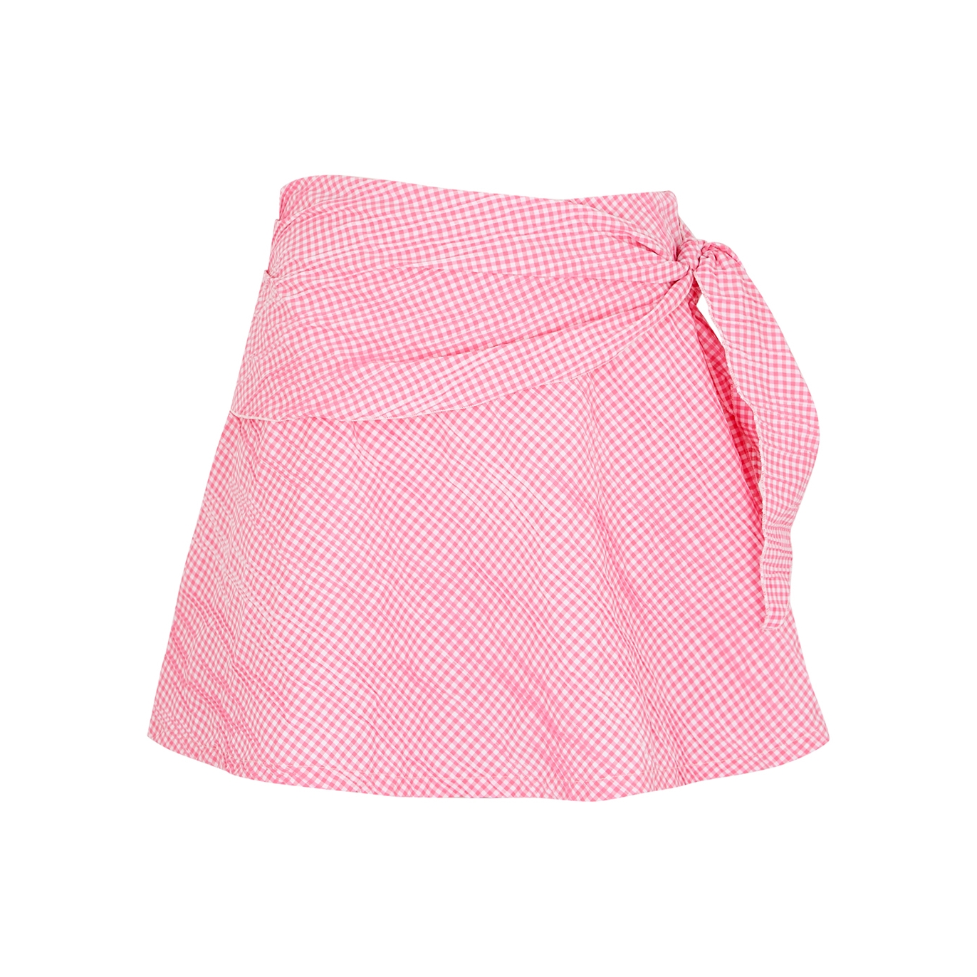 Stefania Vaidani Vichy Pink Gingham Cotton Mini Skirt - XS