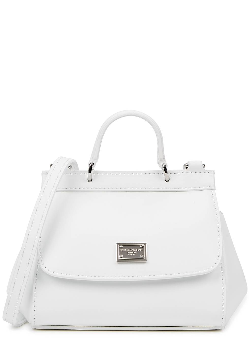 KIDS White leather top handle bag