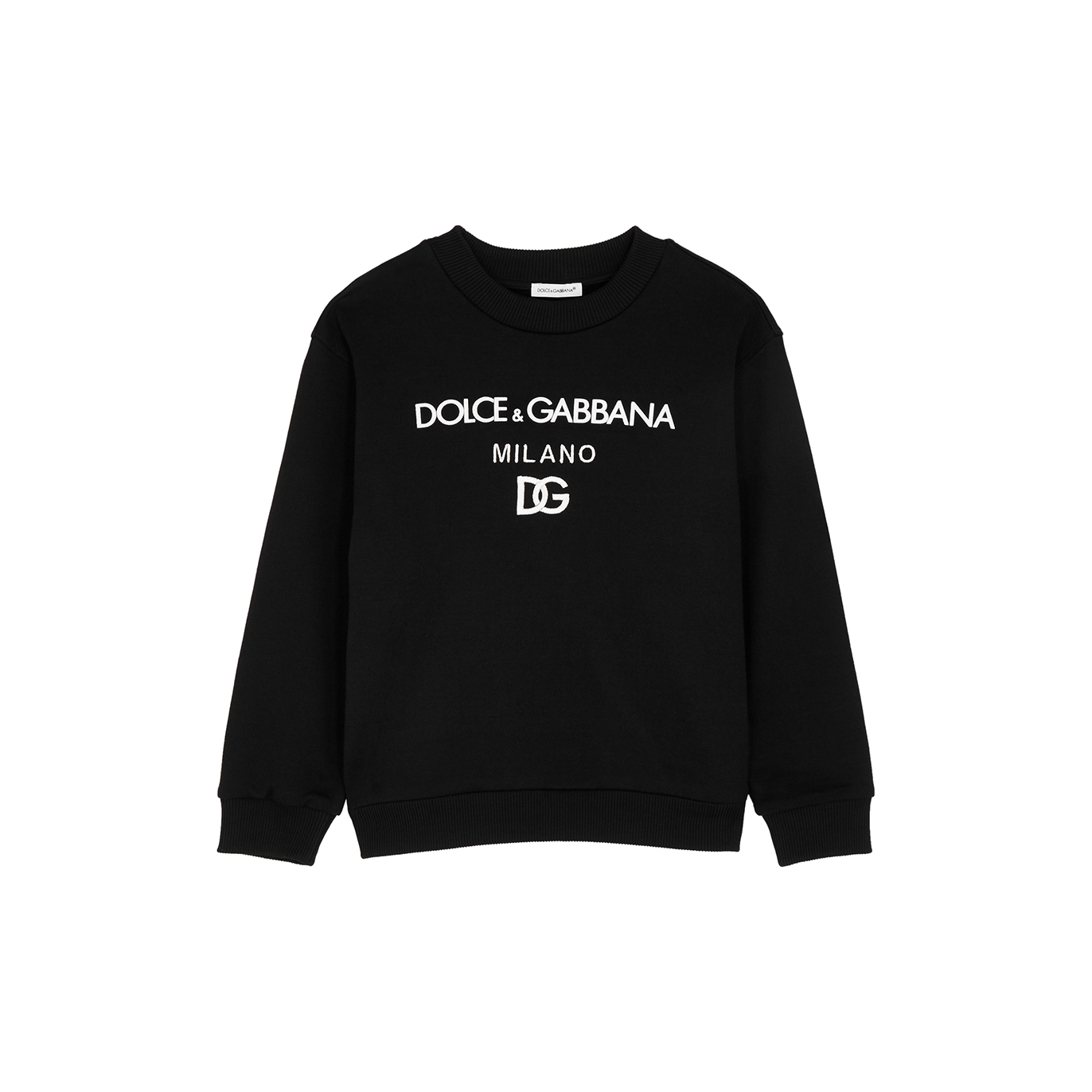 Dolce & Gabbana Kids Black Logo Cotton Sweatshirt (8-12 Years) - 8 Years