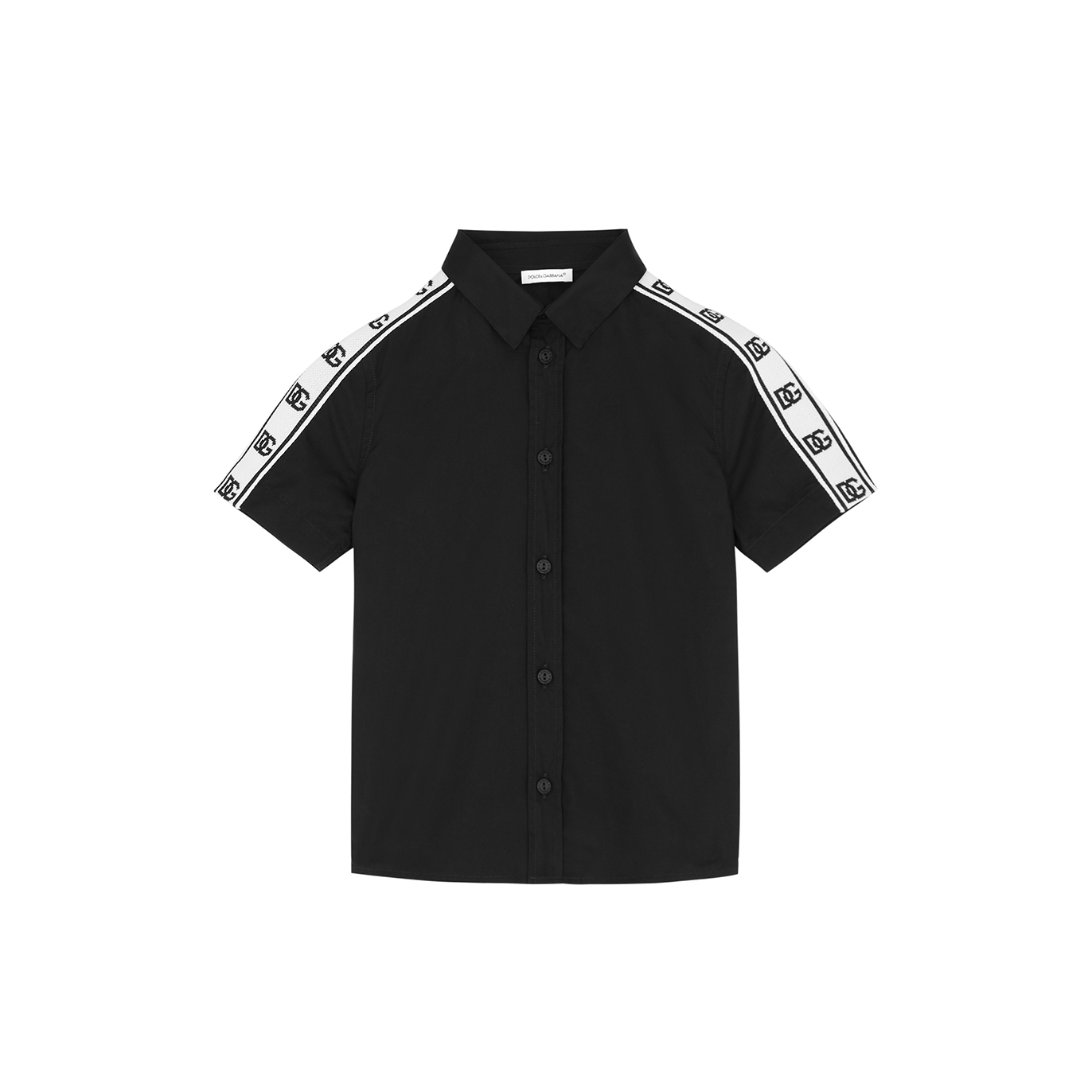 Dolce & Gabbana Kids Black Logo-trimmed Cotton Shirt (2-6 Years) - 4 Years