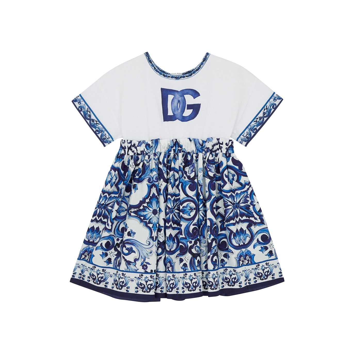 Dolce & Gabbana Kids Printed Cotton Dress (2-6 Years) - White Other - 2 Years