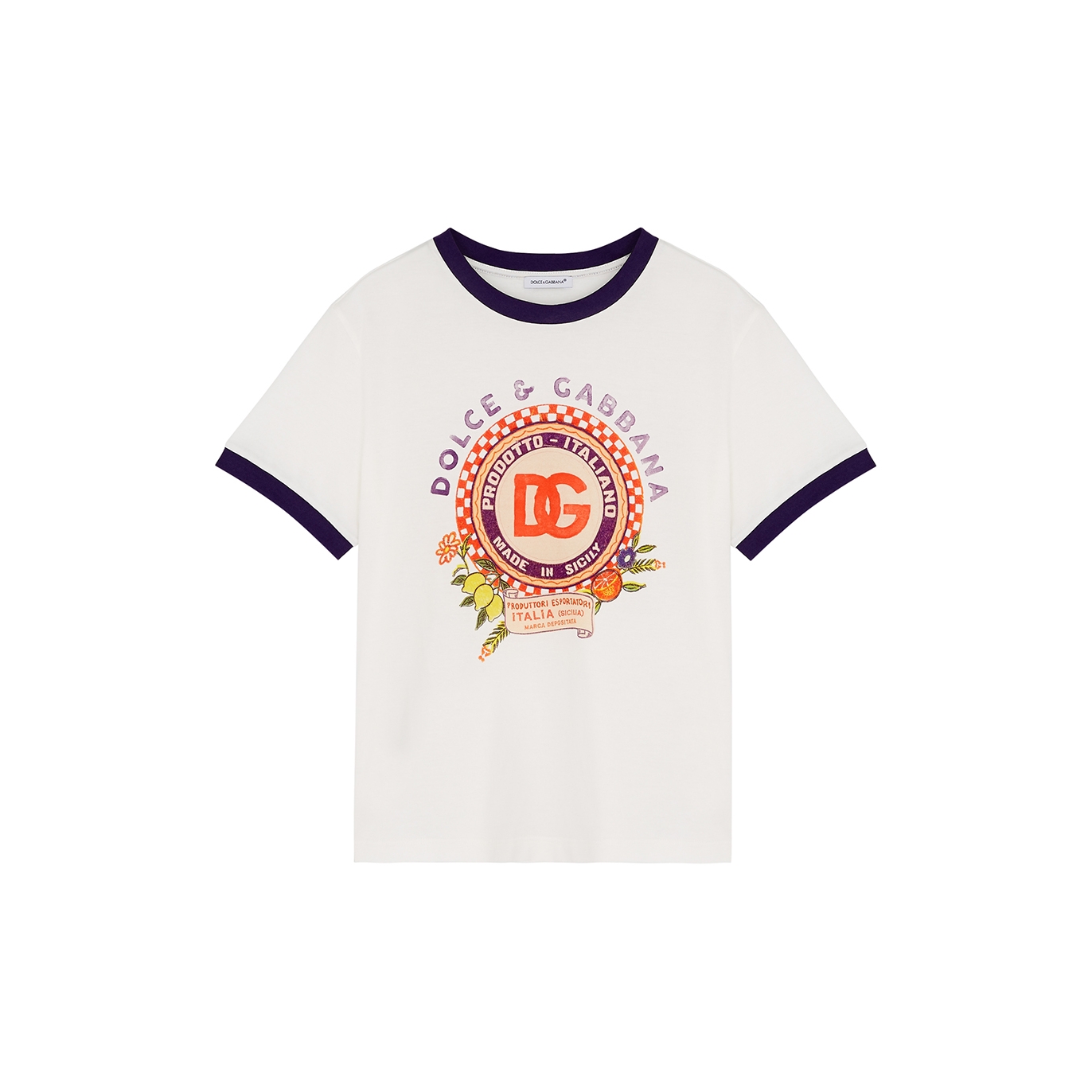 Dolce & Gabbana Kids White Printed Cotton T-shirt (8-12 Years) - White Other