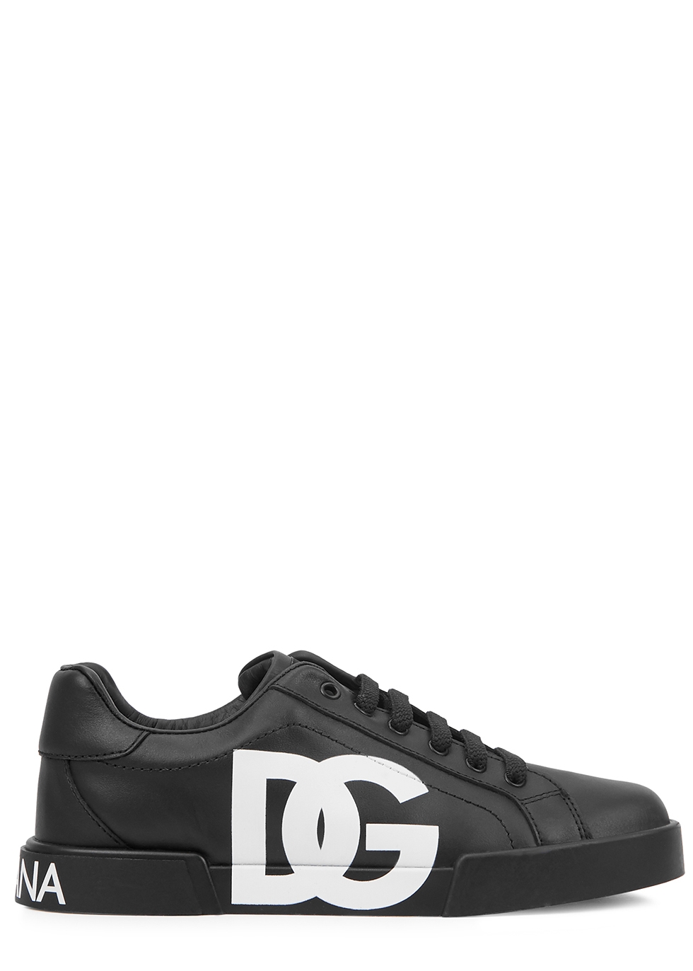 KIDS Black logo leather sneakers (IT29-IT36)