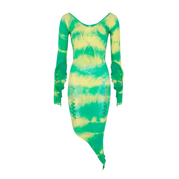 Poster Girl Charlotte Tie-dyed Cut-out Pointelle-knit Dress