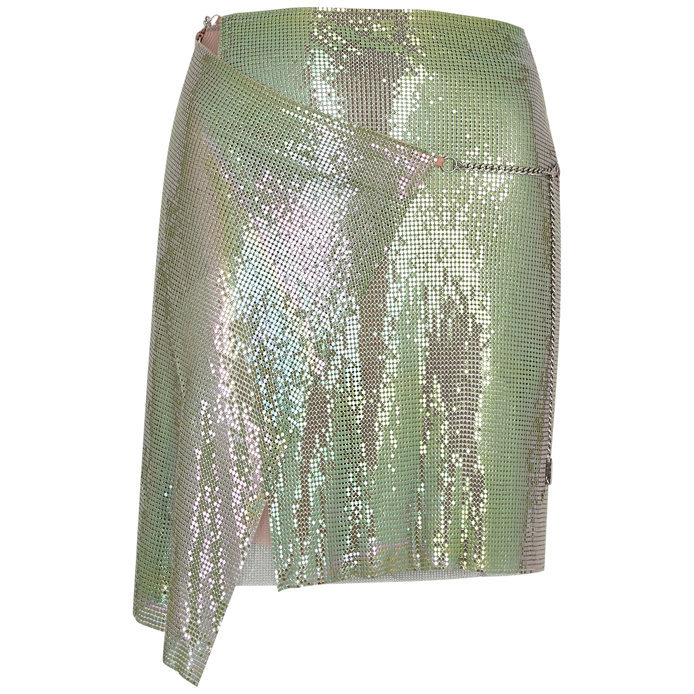 Poster Girl Winona Iridescent Green Chainmail Mini Skirt