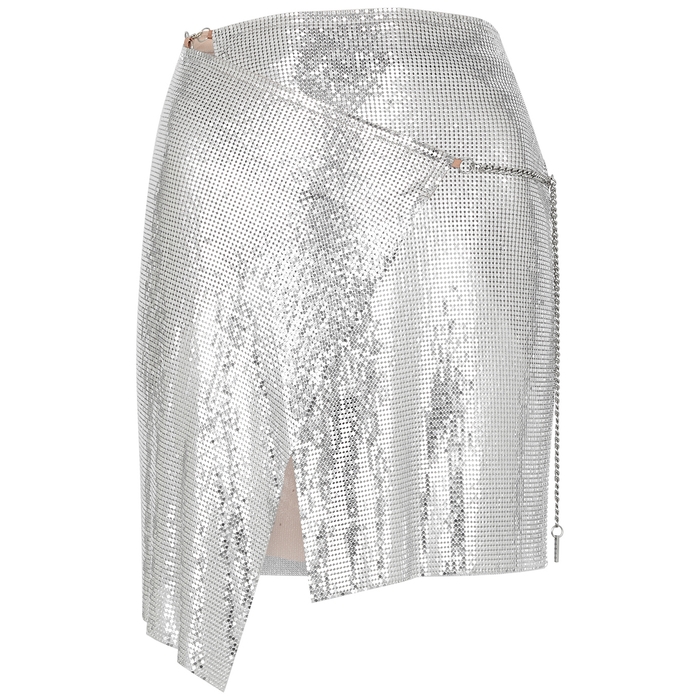 POSTER GIRL Winona Silver Chainmail Mini Skirt