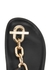 Link black chain-embellished leather sandals - Paco Rabanne