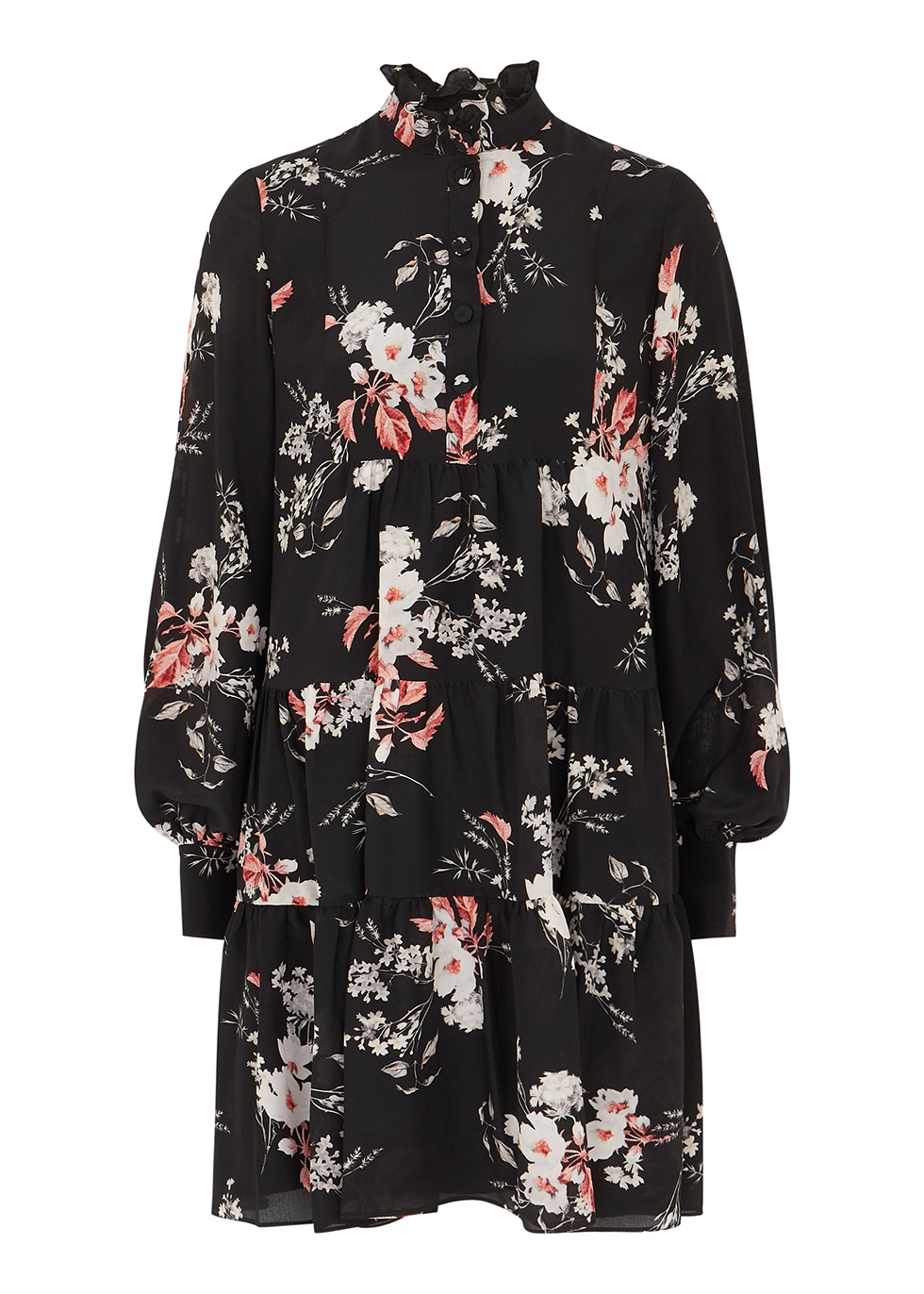 Karla floral-print silk crepe de chine shirt dress