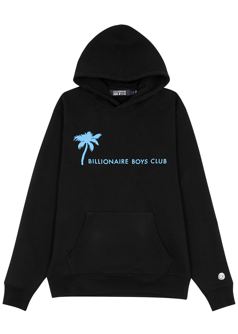 Black logo hooded cotton sweatshirt