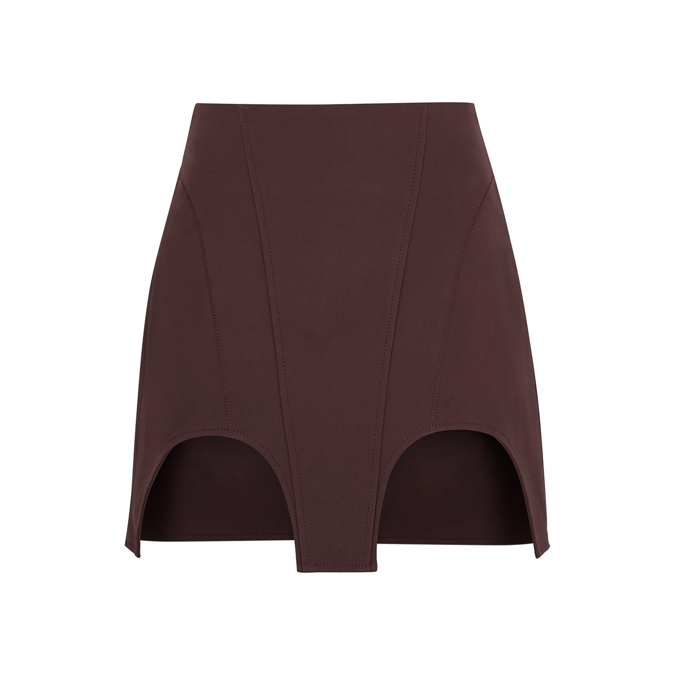 Dion Lee Double Arch Burgundy Cotton-blend Mini Skirt