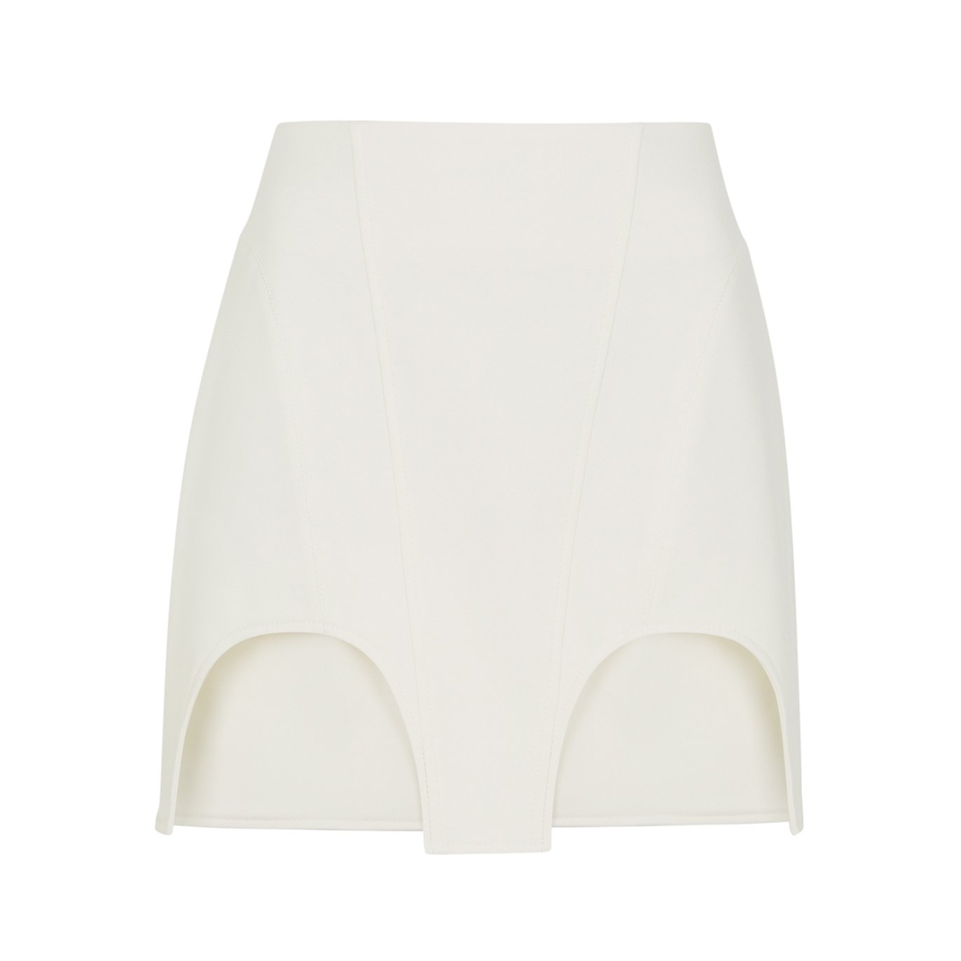Dion Lee Double Arch Ivory Cotton-blend Mini Skirt