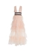 Eliza peachy nude plunging neck layered tulle skirt maxi-dress - True Decadence